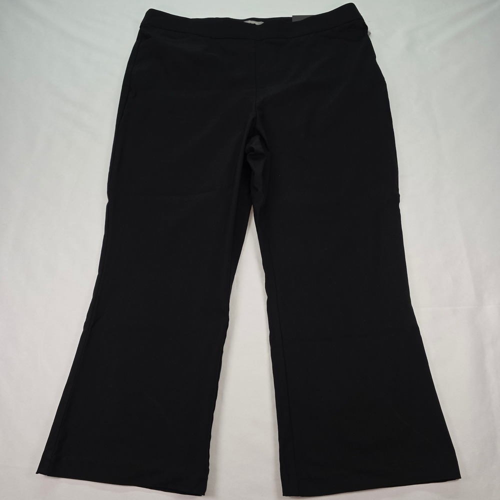 Maurices Black Bengaline Crop Pants Womens XL High Rise Pull On Stretch Trousers